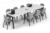 Quadro A Leg Modern Boardroom Table - Large Rounded Corners [3000L x 1000W with Large Rounded Corners] - Thumbnail 5 