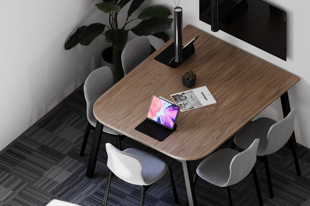 Panel Leg Boardroom Quadro A Leg Modern Boardroom Table - Large Rounded Corners [3600L x ...