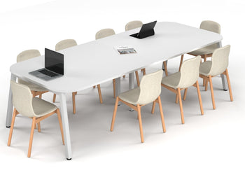 Quadro A Leg Modern Boardroom Table - Large Rounded Corners [3000L x 1200W with Large Rounded Corners] Jasonl white leg white 