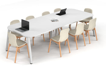  - Quadro A Leg Modern Boardroom Table - Large Rounded Corners [3000L x 1200W with Large Rounded Corners] - 1