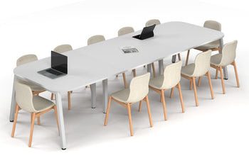  - Quadro A Leg Modern Boardroom Table - Large Rounded Corners [3600L x 1200W with Large Rounded Corners] - 1