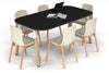 Quadro A Leg Modern Boardroom Table Wood Legs - Large Rounded Corners [1800L x 1000W with Large Rounded Corners] - Thumbnail 4 