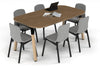 Quadro A Leg Modern Boardroom Table Wood Legs - Large Rounded Corners [1800L x 1000W with Large Rounded Corners] - Thumbnail 6 