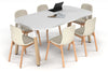 Quadro A Leg Modern Boardroom Table Wood Legs - Large Rounded Corners [1800L x 1000W with Large Rounded Corners] - Thumbnail 1 