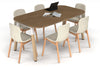 Quadro A Leg Modern Boardroom Table Wood Legs - Large Rounded Corners [1800L x 1000W with Large Rounded Corners] - Thumbnail 3 