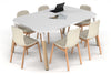 Quadro A Leg Modern Boardroom Table Wood Legs - Large Rounded Corners [1800L x 1200W with Large Rounded Corners] - Thumbnail 1 