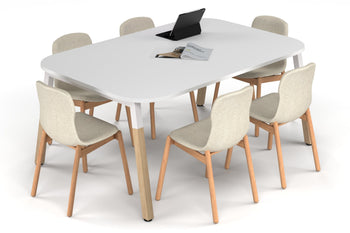  - Quadro A Leg Modern Boardroom Table Wood Legs - Large Rounded Corners [1800L x 1200W with Large Rounded Corners] - 1