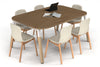 Quadro A Leg Modern Boardroom Table Wood Legs - Large Rounded Corners [1800L x 1200W with Large Rounded Corners] - Thumbnail 3 