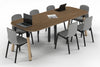 Quadro A Leg Modern Boardroom Table Wood Legs - Large Rounded Corners [2400L x 1000W with Large Rounded Corners] - Thumbnail 6 