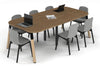 Quadro A Leg Modern Boardroom Table Wood Legs - Large Rounded Corners [2400L x 1200W with Large Rounded Corners] - Thumbnail 6 