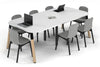 Quadro A Leg Modern Boardroom Table Wood Legs - Large Rounded Corners [2400L x 1200W with Large Rounded Corners] - Thumbnail 5 