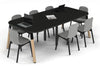 Quadro A Leg Modern Boardroom Table Wood Legs - Large Rounded Corners [2400L x 1200W with Large Rounded Corners] - Thumbnail 7 