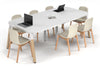 Quadro A Leg Modern Boardroom Table Wood Legs - Large Rounded Corners [2400L x 1200W with Large Rounded Corners] - Thumbnail 1 