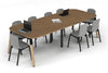Quadro A Leg Modern Boardroom Table Wood Legs - Large Rounded Corners [3000L x 1200W with Large Rounded Corners] - Thumbnail 6 