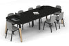 Quadro A Leg Modern Boardroom Table Wood Legs - Large Rounded Corners [3000L x 1200W with Large Rounded Corners] - Thumbnail 7 