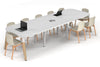 Quadro A Leg Modern Boardroom Table Wood Legs - Large Rounded Corners [3600L x 1200W with Large Rounded Corners] - Thumbnail 1 