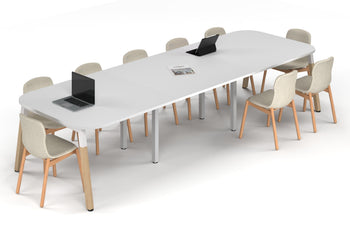  - Quadro A Leg Modern Boardroom Table Wood Legs - Large Rounded Corners [3600L x 1200W with Large Rounded Corners] - 1