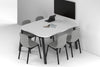 Quadro A Leg Modern Half Meeting Table - Large Rounded Corners [1500L x 1200W with Large Rounded Corners] - Thumbnail 5 