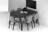 Quadro A Leg Modern Half Meeting Table - Large Rounded Corners [1500L x 1200W with Large Rounded Corners] - Thumbnail 8 