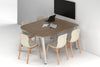 Quadro A Leg Modern Half Meeting Table - Large Rounded Corners [1500L x 1200W with Large Rounded Corners] - Thumbnail 4 