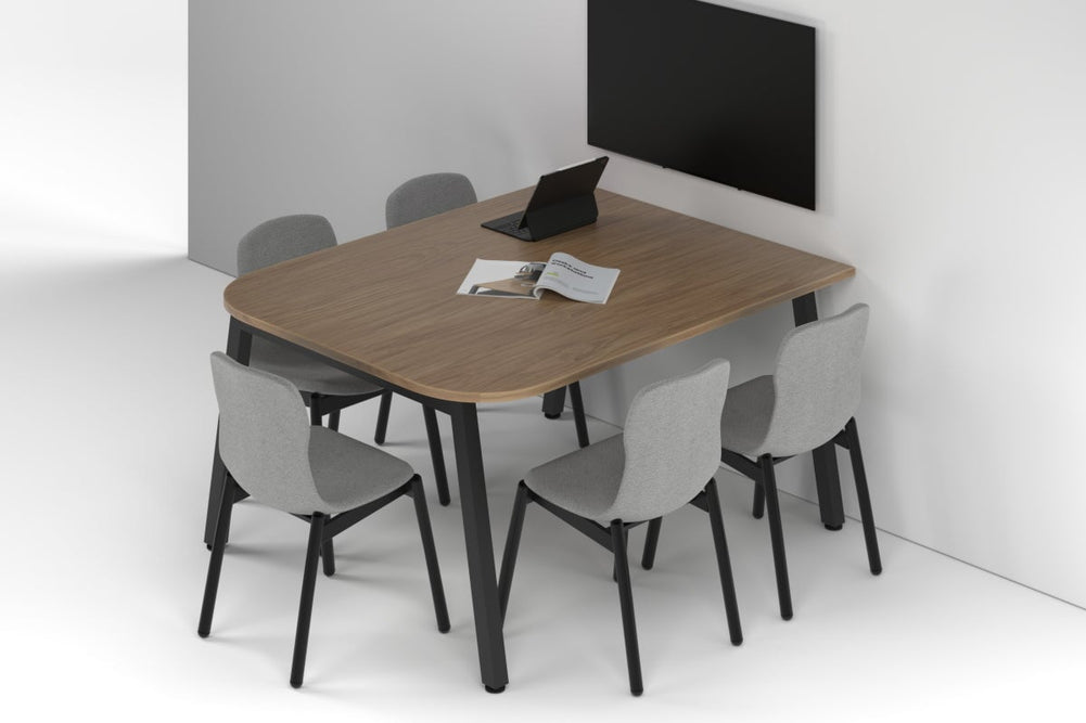 Half Rounded Table Big Quadro A Leg Modern Half Meeting Table - Large Rounded Corners [1500L x ...
