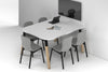 Quadro A Leg Modern Half Meeting Table Wood Legs - Large Rounded Corners [1500L x 1200W with Large Rounded Corners] - Thumbnail 5 