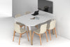 Quadro A Leg Modern Half Meeting Table Wood Legs - Large Rounded Corners [1500L x 1200W with Large Rounded Corners] - Thumbnail 1 