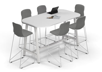 Quadro A Legs Counter Table - Large Rounded Corners [1800L x 1000W with Large Rounded Corners] Jasonl white leg white none