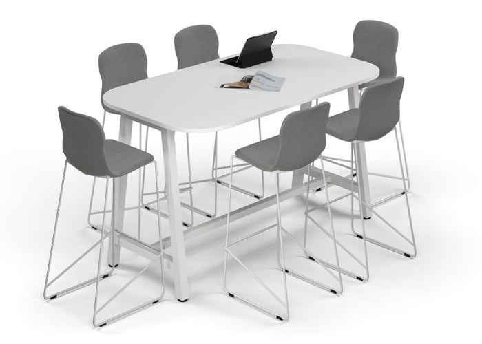 Quadro A Legs Counter Table - Large Rounded Corners [1800L x 1000W with Large Rounded Corners] Jasonl white leg white none