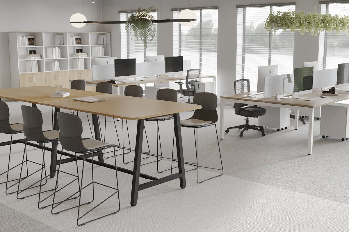 Quadro A Legs Counter Table with Rounded Corners [3200L x 1100W with Rounded Corners] Jasonl 