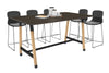 Quadro A Legs Counter Table with Rounded Corners - Wood Legs Cross Beam [1800L x 1100W with Rounded Corners] - Thumbnail 15 
