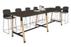 Quadro A Legs Counter Table with Rounded Corners - Wood Legs Cross Beam [3200L x 1100W with Rounded Corners] - Thumbnail 15 
