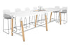 Quadro A Legs Counter Table with Rounded Corners - Wood Legs Cross Beam [3200L x 1100W with Rounded Corners] - Thumbnail 1 