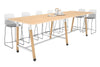 Quadro A Legs Counter Table with Rounded Corners - Wood Legs Cross Beam [3200L x 1100W with Rounded Corners] - Thumbnail 19 