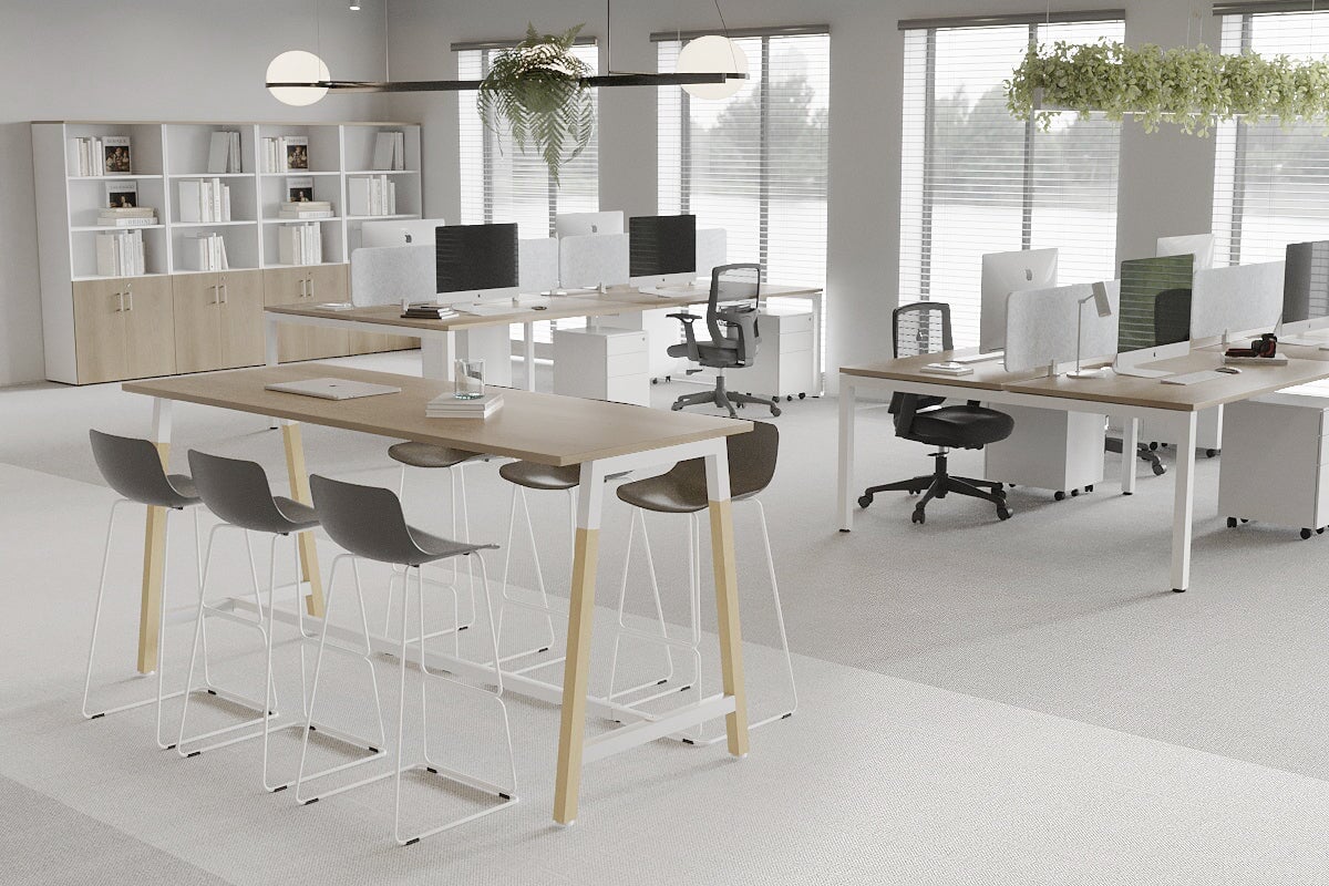 Quadro A Legs Counter Table Wood Legs Cross Beam - 925H [1400L x 700W] Jasonl 