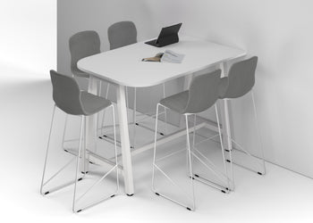 Quadro A Legs Half Counter Table - Large Rounded Corners [1500L x 1000W with Large Rounded Corners] Jasonl white leg white none