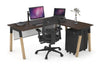 Quadro A Legs - L Shaped Corner Office Desk - Wood Legs Cross Beam [1400L x 1450W] - Thumbnail 24 