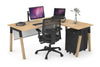 Quadro A Legs - L Shaped Corner Office Desk - Wood Legs Cross Beam [1400L x 1450W] - Thumbnail 23 