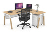 Quadro A Legs - L Shaped Corner Office Desk - Wood Legs Cross Beam [1400L x 1550W with Cable Scallop] - Thumbnail 30 