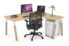 Quadro A Legs - L Shaped Corner Office Desk - Wood Legs Cross Beam [1400L x 1550W with Cable Scallop] - Thumbnail 29 
