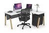 Quadro A Legs - L Shaped Corner Office Desk - Wood Legs Cross Beam [1600L x 1450W] - Thumbnail 11 