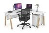 Quadro A Legs - L Shaped Corner Office Desk - Wood Legs Cross Beam [1600L x 1700W] - Thumbnail 3 
