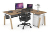Quadro A Legs - L Shaped Corner Office Desk - Wood Legs Cross Beam [1600L x 1800W with Cable Scallop] - Thumbnail 21 