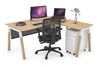 Quadro A Legs - L Shaped Corner Office Desk - Wood Legs Cross Beam [1600L x 1800W with Cable Scallop] - Thumbnail 20 