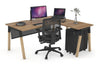 Quadro A Legs - L Shaped Corner Office Desk - Wood Legs Cross Beam [1800L x 1800W with Cable Scallop] - Thumbnail 17 