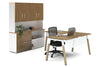 Quadro A Legs L-Shaped Executive Setting - Wood Legs White Cross Beam [1600L x 1700W] - Thumbnail 21 