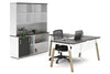 Quadro A Legs L-Shaped Executive Setting - Wood Legs White Cross Beam [1600L x 1700W] - Thumbnail 35 