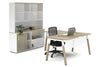 Quadro A Legs L-Shaped Executive Setting - Wood Legs White Cross Beam [1600L x 1700W] - Thumbnail 29 