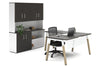Quadro A Legs L-Shaped Executive Setting - Wood Legs White Cross Beam [1600L x 1700W] - Thumbnail 12 