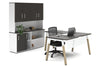 Quadro A Legs L-Shaped Executive Setting - Wood Legs White Cross Beam [1600L x 1700W] - Thumbnail 36 